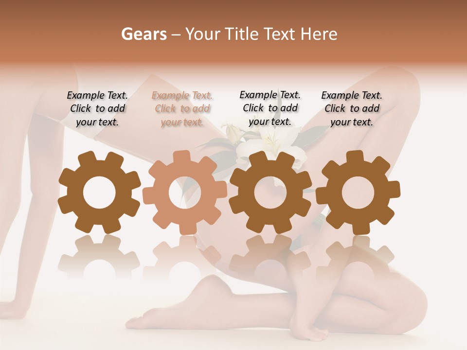 A Woman In A White Bikini With A Flower On Her Stomach PowerPoint Template