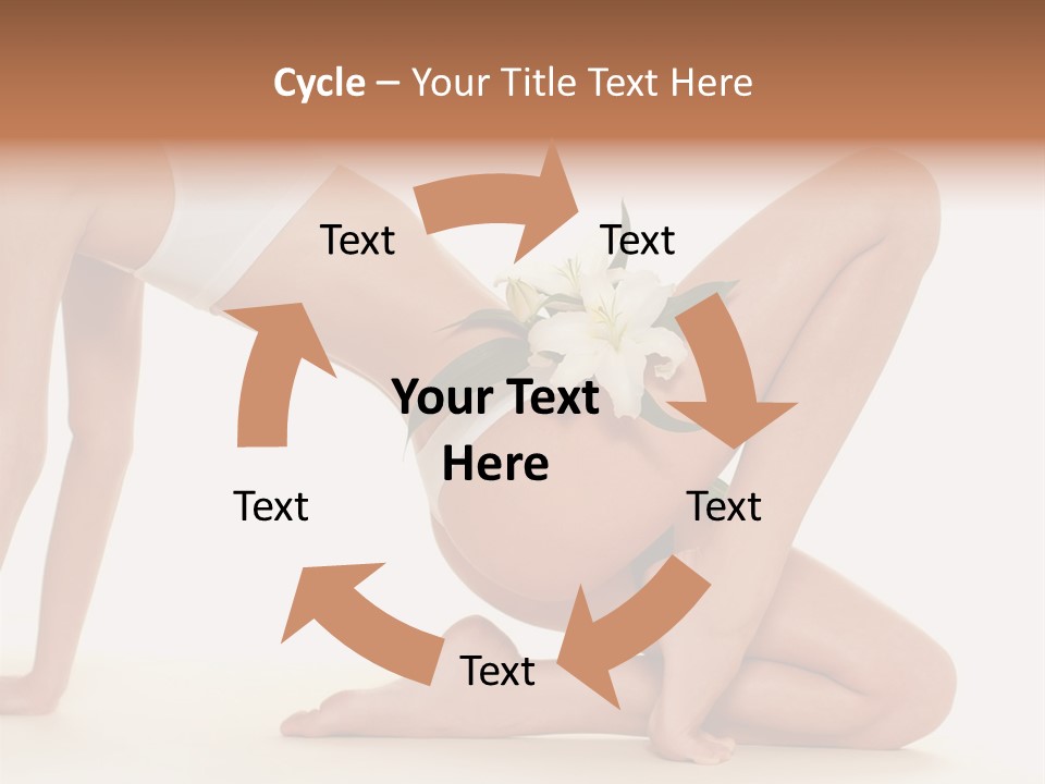A Woman In A White Bikini With A Flower On Her Stomach PowerPoint Template