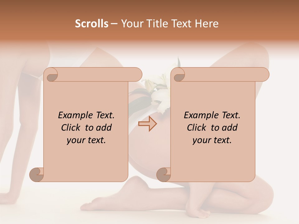 A Woman In A White Bikini With A Flower On Her Stomach PowerPoint Template