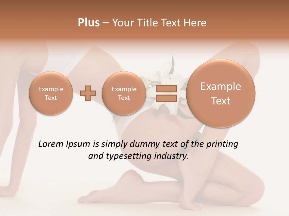A Woman In A White Bikini With A Flower On Her Stomach PowerPoint Template
