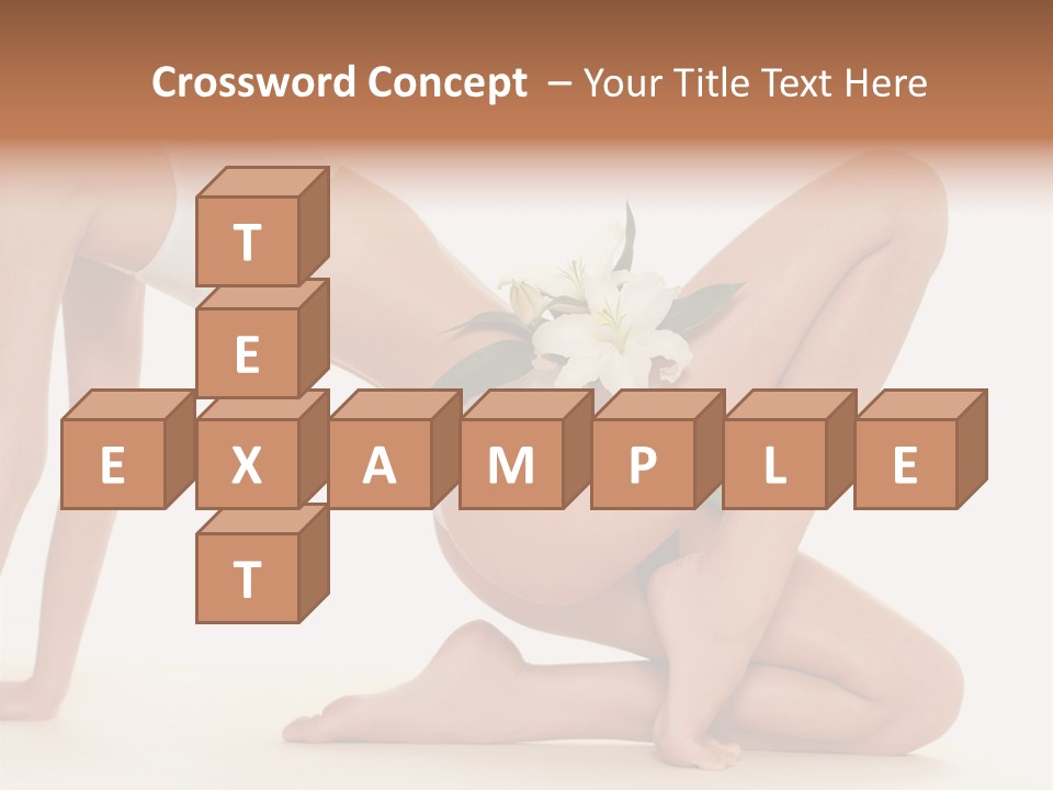 A Woman In A White Bikini With A Flower On Her Stomach PowerPoint Template