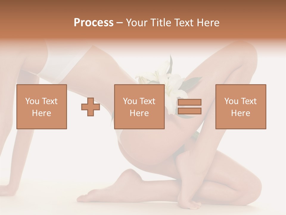 A Woman In A White Bikini With A Flower On Her Stomach PowerPoint Template