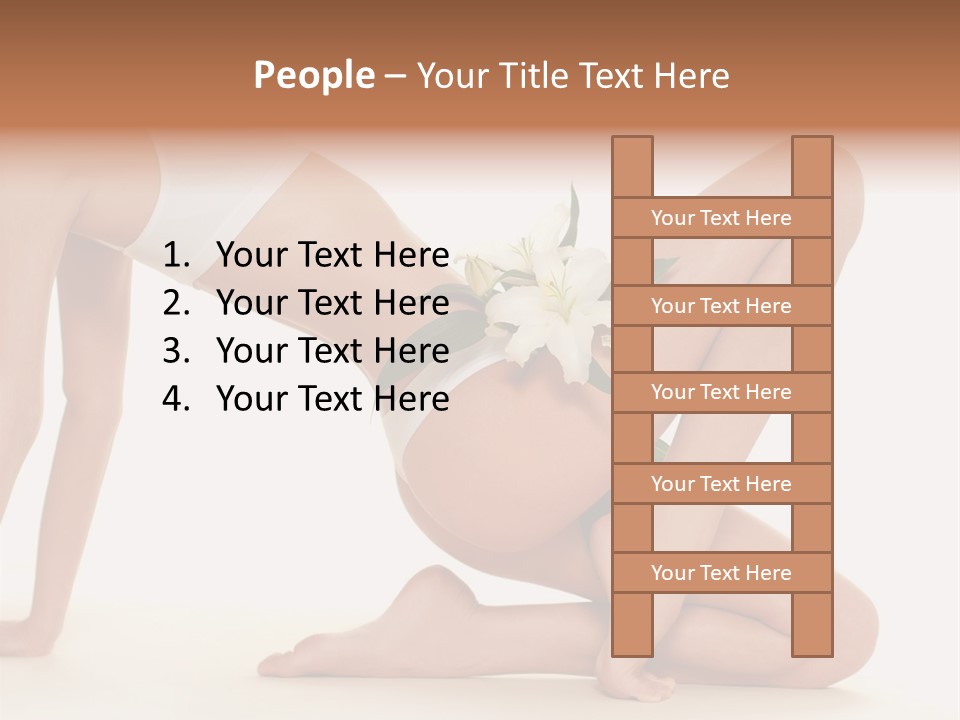 A Woman In A White Bikini With A Flower On Her Stomach PowerPoint Template