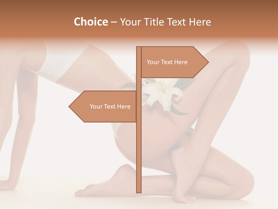 A Woman In A White Bikini With A Flower On Her Stomach PowerPoint Template