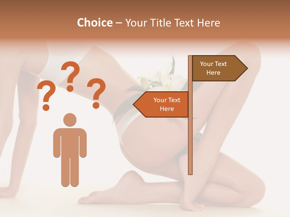 A Woman In A White Bikini With A Flower On Her Stomach PowerPoint Template