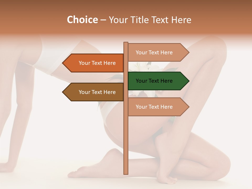 A Woman In A White Bikini With A Flower On Her Stomach PowerPoint Template