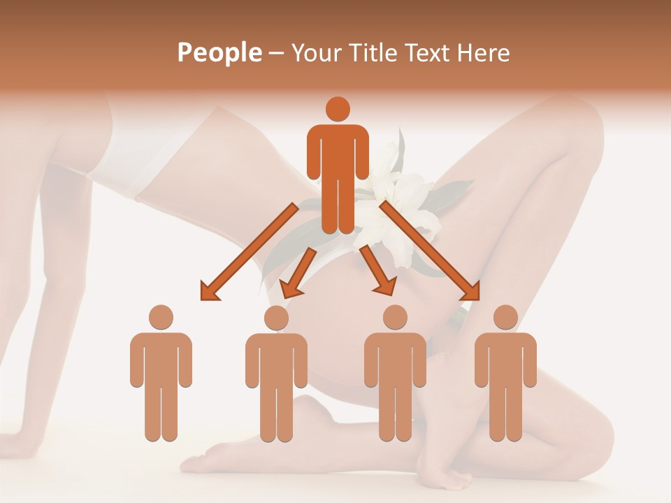 A Woman In A White Bikini With A Flower On Her Stomach PowerPoint Template