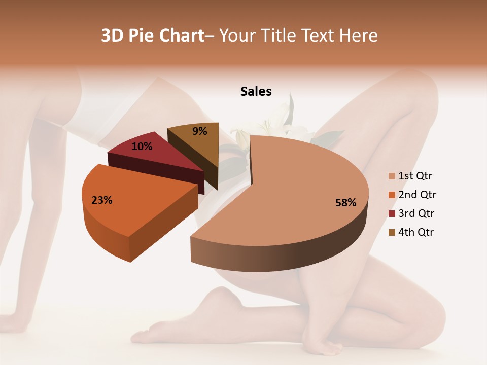 A Woman In A White Bikini With A Flower On Her Stomach PowerPoint Template