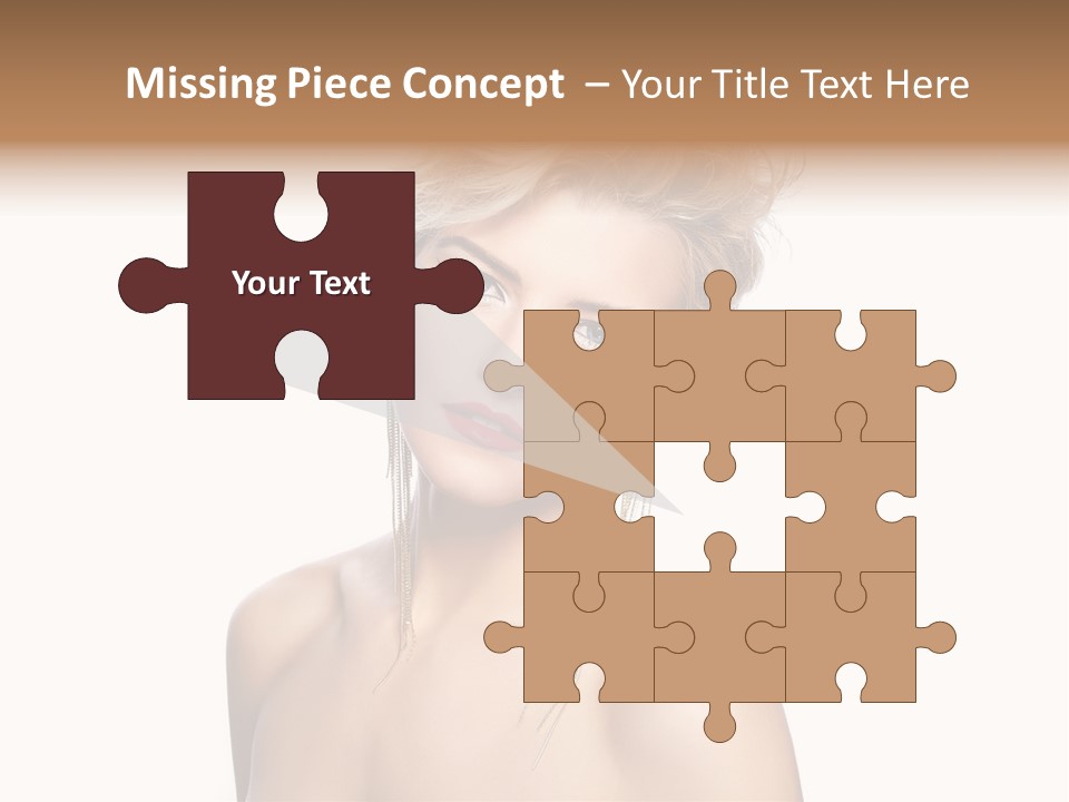 A Woman With Short Hair And Red Lipstick PowerPoint Template