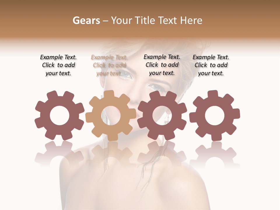 A Woman With Short Hair And Red Lipstick PowerPoint Template