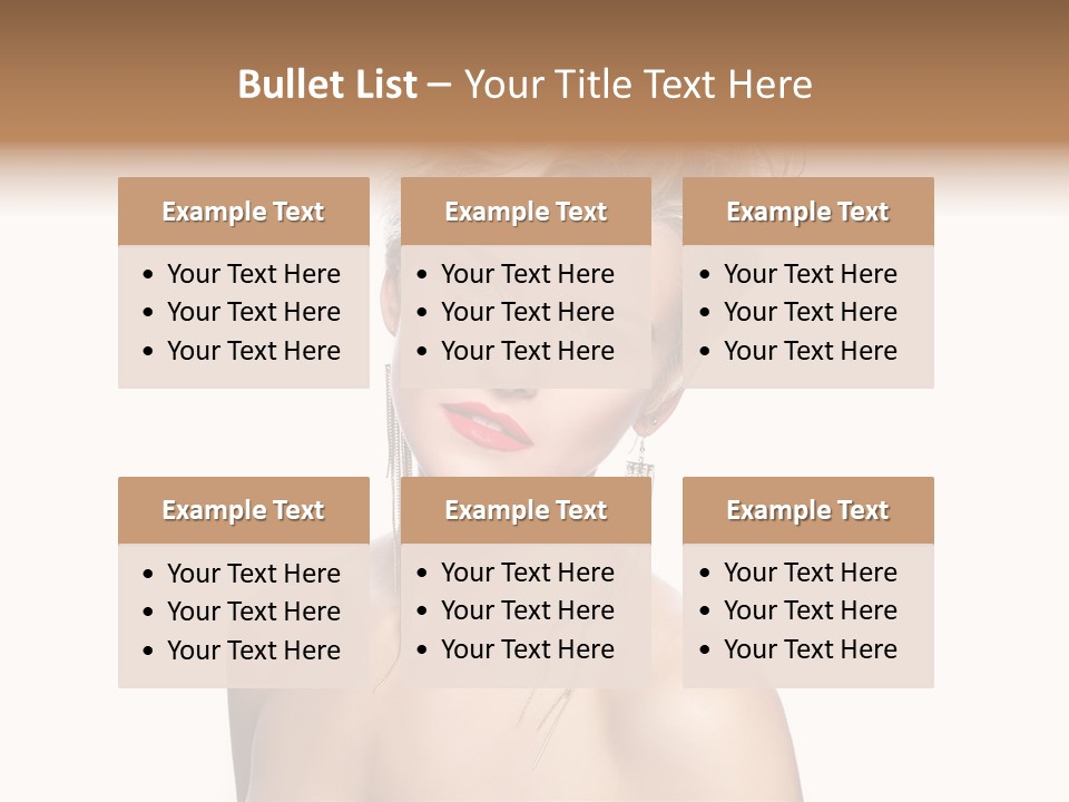 A Woman With Short Hair And Red Lipstick PowerPoint Template