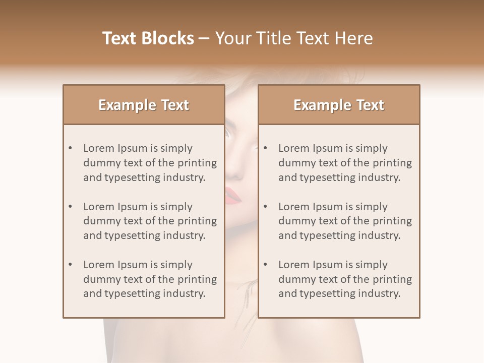 A Woman With Short Hair And Red Lipstick PowerPoint Template