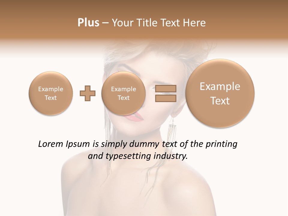 A Woman With Short Hair And Red Lipstick PowerPoint Template