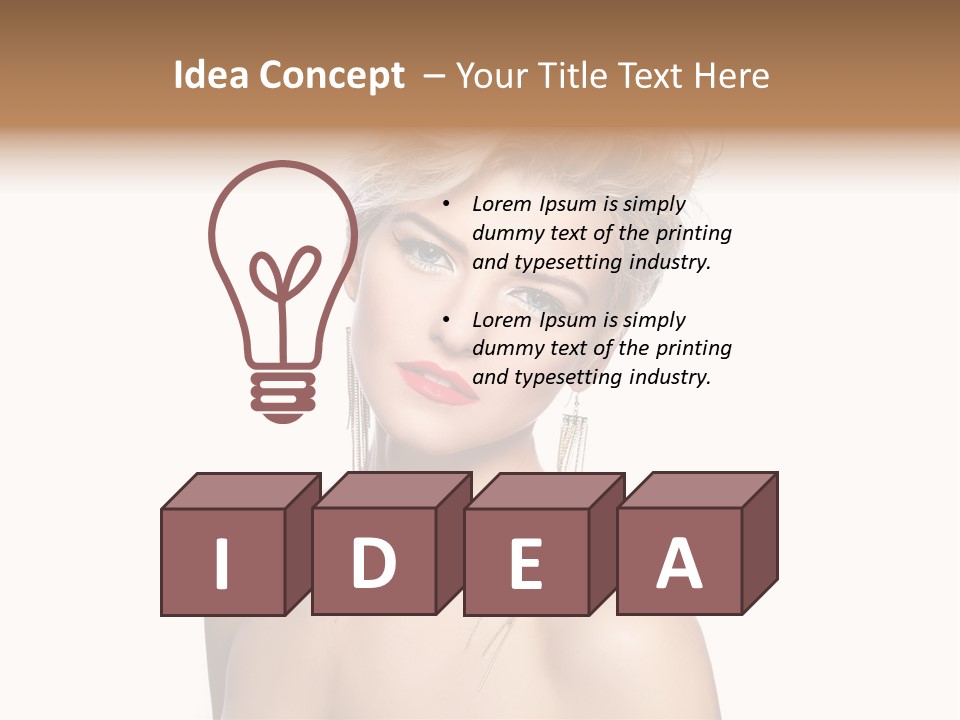 A Woman With Short Hair And Red Lipstick PowerPoint Template