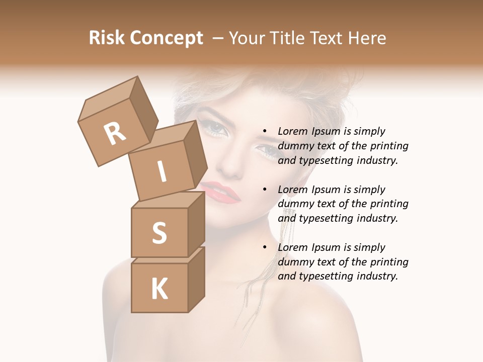 A Woman With Short Hair And Red Lipstick PowerPoint Template