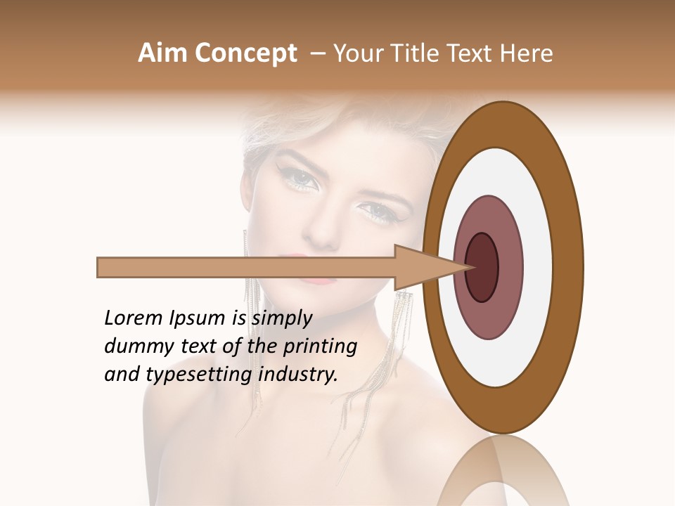 A Woman With Short Hair And Red Lipstick PowerPoint Template