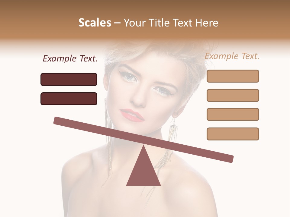 A Woman With Short Hair And Red Lipstick PowerPoint Template