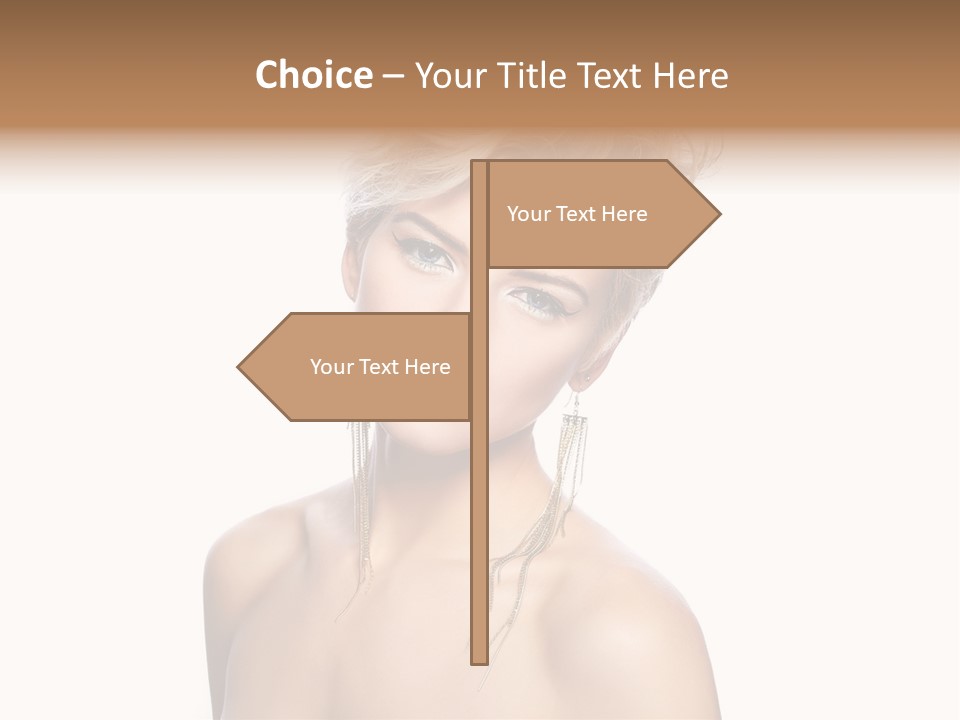 A Woman With Short Hair And Red Lipstick PowerPoint Template