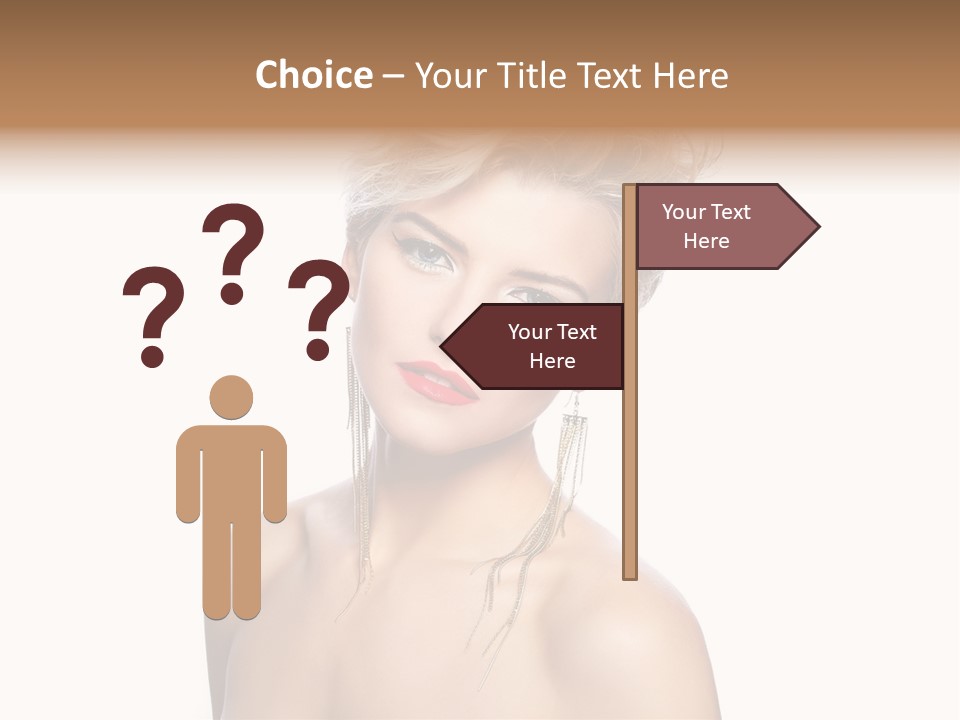 A Woman With Short Hair And Red Lipstick PowerPoint Template