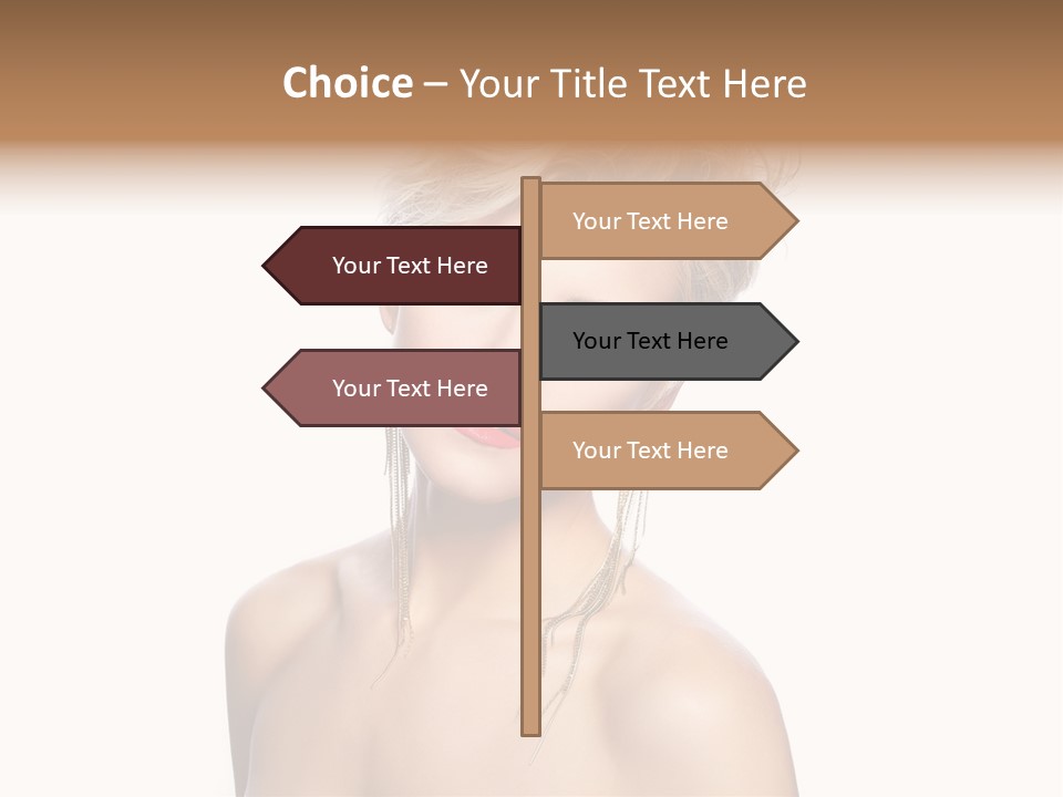 A Woman With Short Hair And Red Lipstick PowerPoint Template