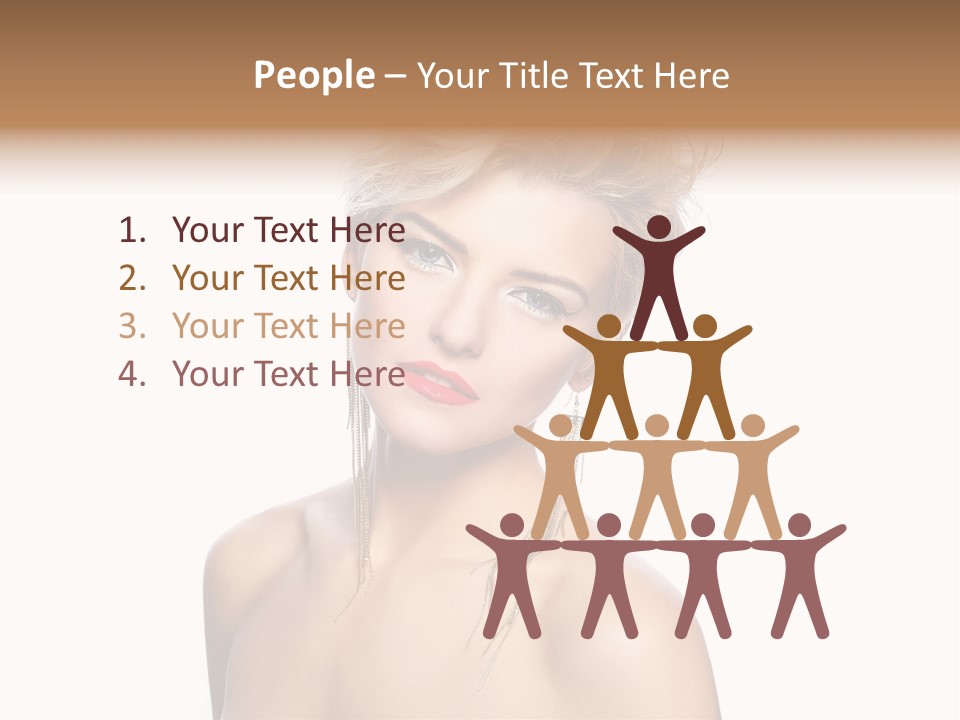 A Woman With Short Hair And Red Lipstick PowerPoint Template