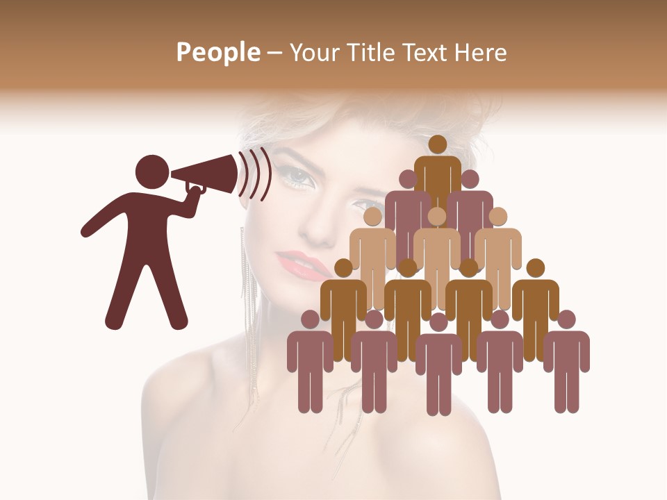 A Woman With Short Hair And Red Lipstick PowerPoint Template