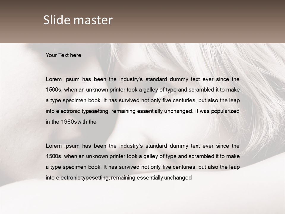 A Man And A Woman Are Looking Into Each Other's Eyes PowerPoint Template