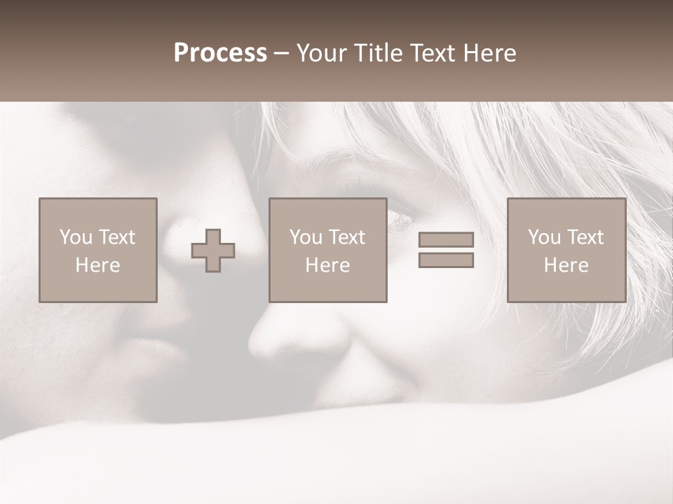 A Man And A Woman Are Looking Into Each Other's Eyes PowerPoint Template