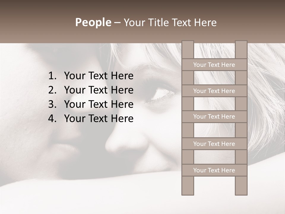 A Man And A Woman Are Looking Into Each Other's Eyes PowerPoint Template