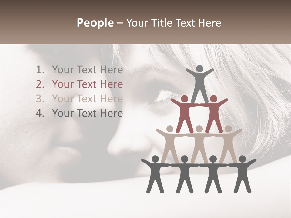 A Man And A Woman Are Looking Into Each Other's Eyes PowerPoint Template