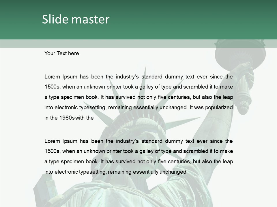 A Statue Of Liberty Holding A Torch In Her Hand PowerPoint Template