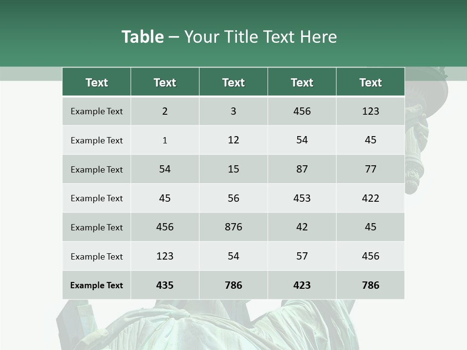 A Statue Of Liberty Holding A Torch In Her Hand PowerPoint Template