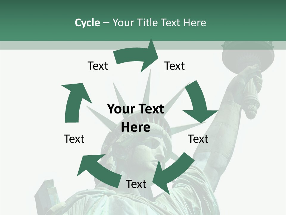 A Statue Of Liberty Holding A Torch In Her Hand PowerPoint Template