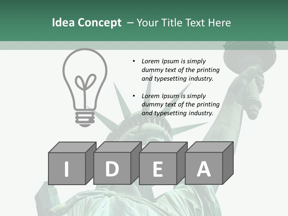 A Statue Of Liberty Holding A Torch In Her Hand PowerPoint Template