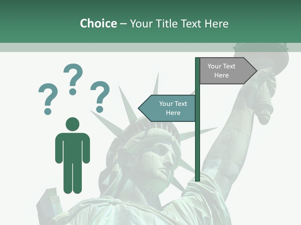 A Statue Of Liberty Holding A Torch In Her Hand PowerPoint Template