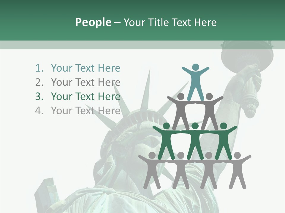 A Statue Of Liberty Holding A Torch In Her Hand PowerPoint Template