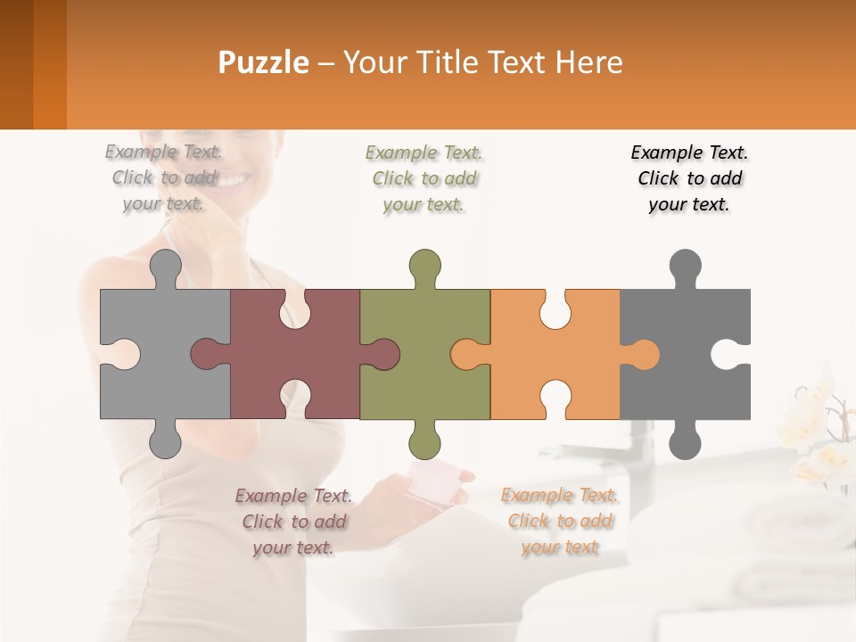 A Woman In A Tan Tank Top Holding A Soap Bar PowerPoint Template