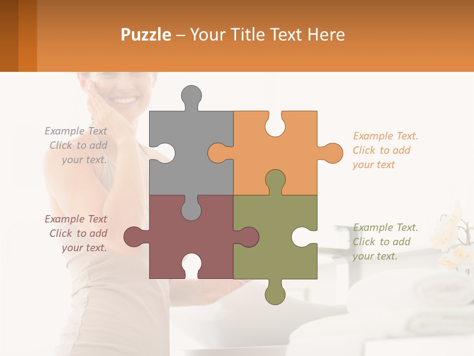 A Woman In A Tan Tank Top Holding A Soap Bar PowerPoint Template