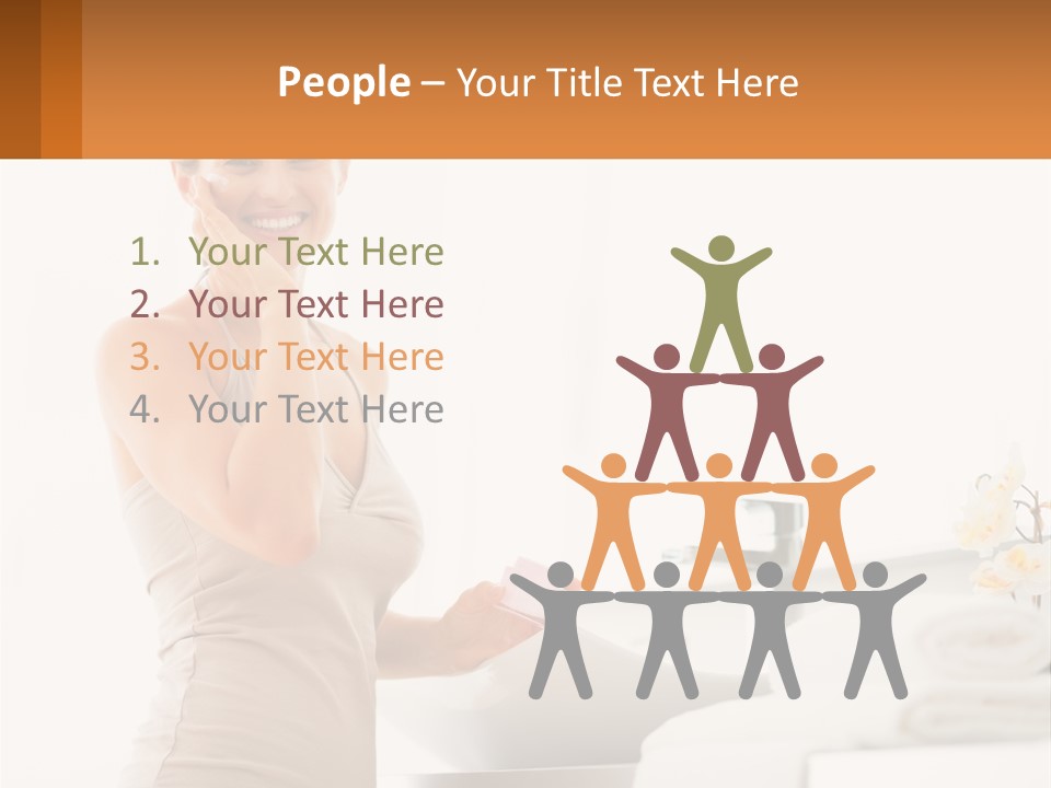 A Woman In A Tan Tank Top Holding A Soap Bar PowerPoint Template