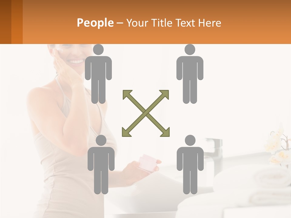 A Woman In A Tan Tank Top Holding A Soap Bar PowerPoint Template