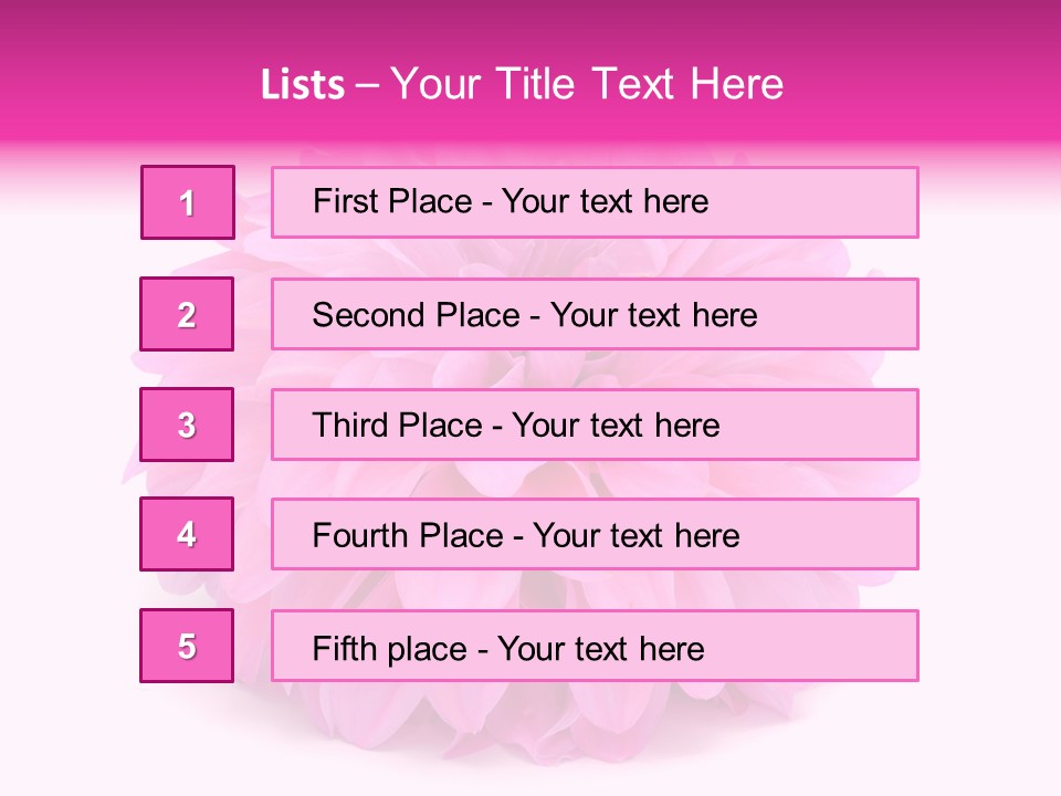 A Large Pink Flower On A White Background PowerPoint Template