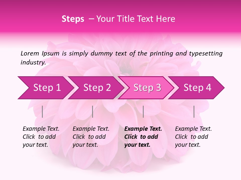 A Large Pink Flower On A White Background PowerPoint Template