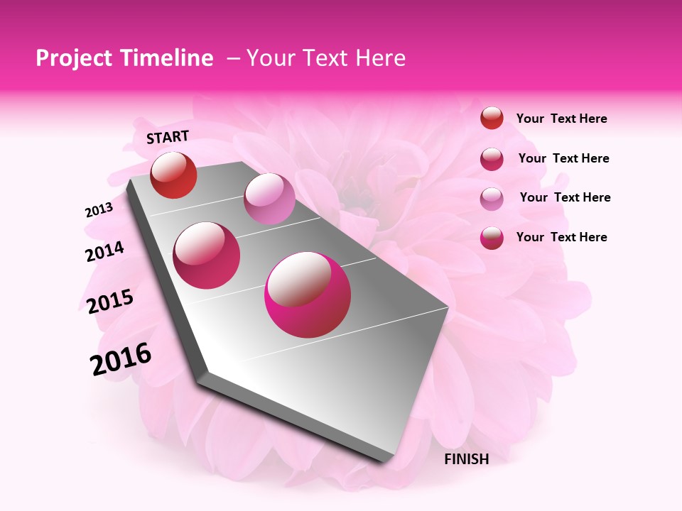 A Large Pink Flower On A White Background PowerPoint Template