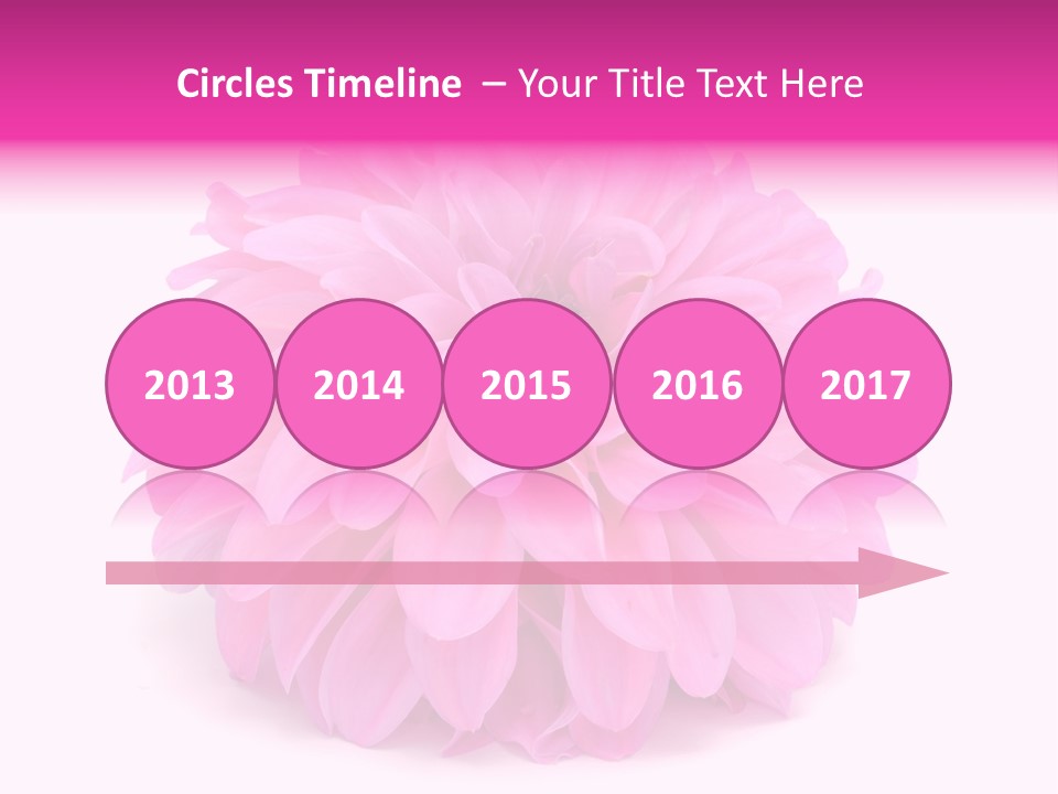 A Large Pink Flower On A White Background PowerPoint Template