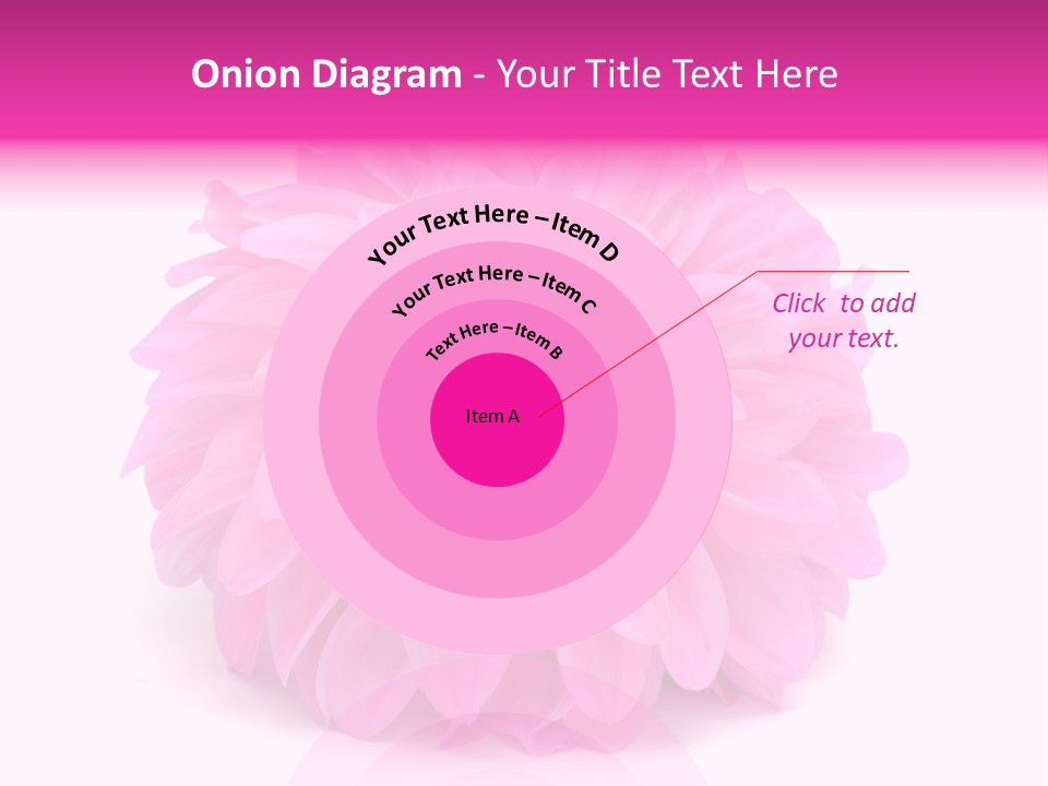A Large Pink Flower On A White Background PowerPoint Template