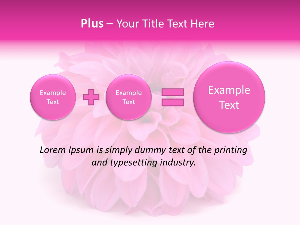A Large Pink Flower On A White Background PowerPoint Template