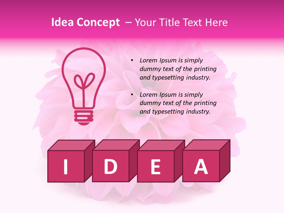 A Large Pink Flower On A White Background PowerPoint Template