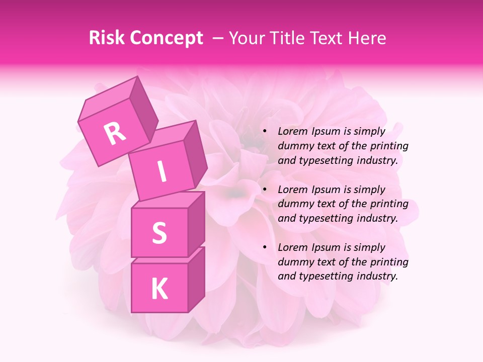 A Large Pink Flower On A White Background PowerPoint Template