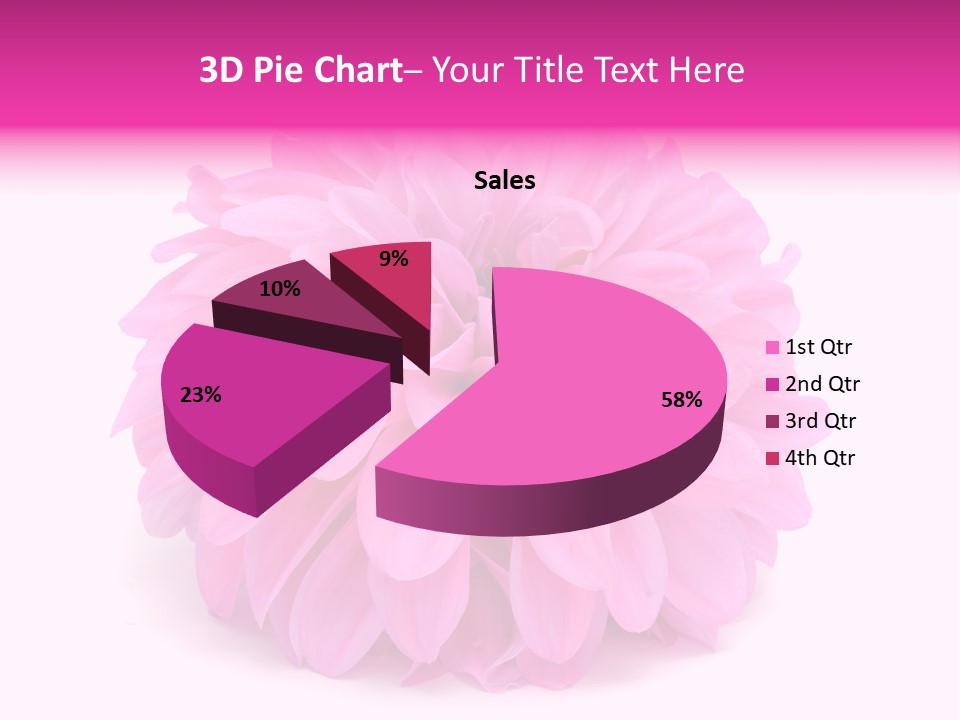 A Large Pink Flower On A White Background PowerPoint Template