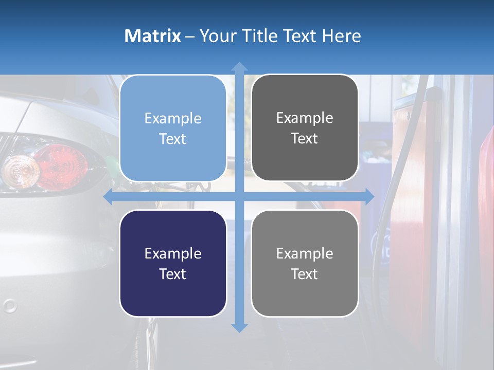 A Car Refueling At A Gas Station With A Gas Pump PowerPoint Template
